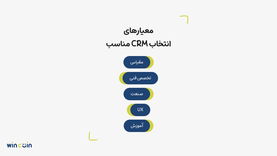 معیارهای انتخاب crm
